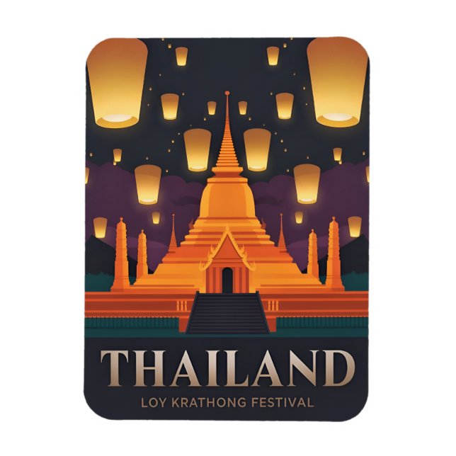 Imán Viajes de época Tailandia Festival de los Faros Re (Vertical)