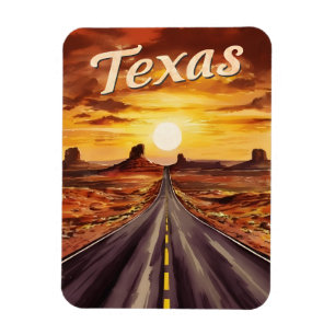 Imán Viajes de época Texas Paisaje Retro Escenario Atar