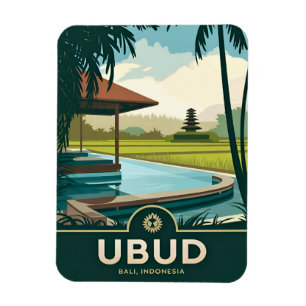 Imán Viajes de época Ubud Bali Indonesia Retro Scenic