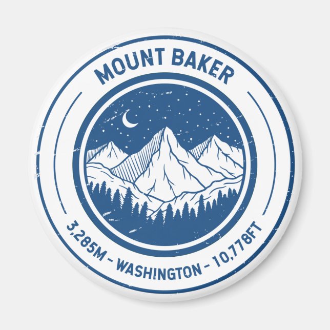 Imán Viajes de esquí en Mount Baker Washington (Frente)