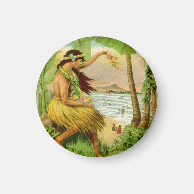 Imán Viajes de estilo hawaiano (Frente)