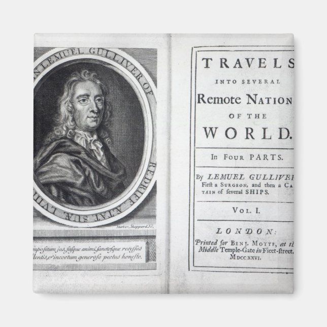 Imán 'Viajes de Gulliver' de Jonathan Swift, 1726 (Frente)
