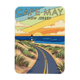 Imán Viajes de Ilustracion de Cape May New Jersey
