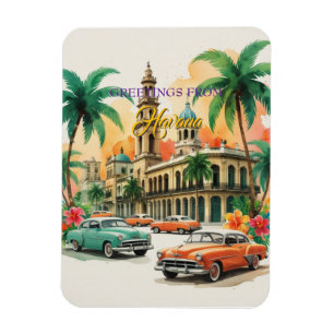 Imán Viajes de la Cuba de la Vintage - Saludos desde La