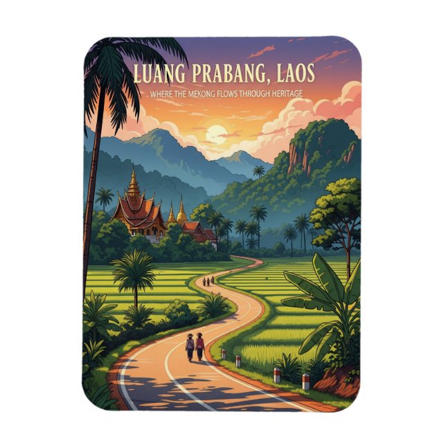Imán Viajes de Laos Luang Prabang (Vertical)