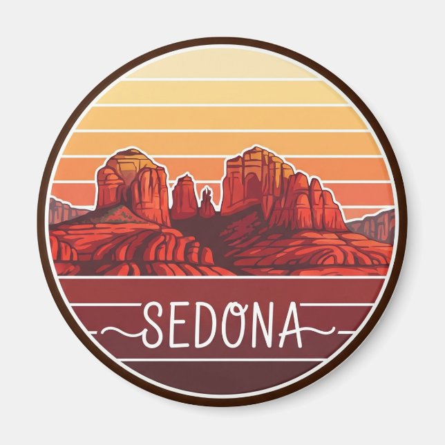 Imán Viajes de las rocas rojas de Sedona Arizona (Frente)