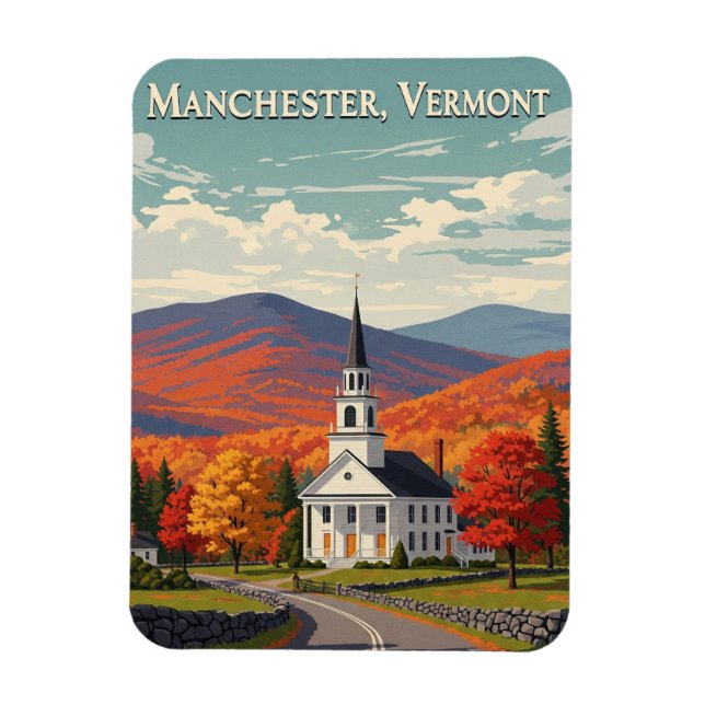 Imán Viajes de Manchester Vermont (Vertical)