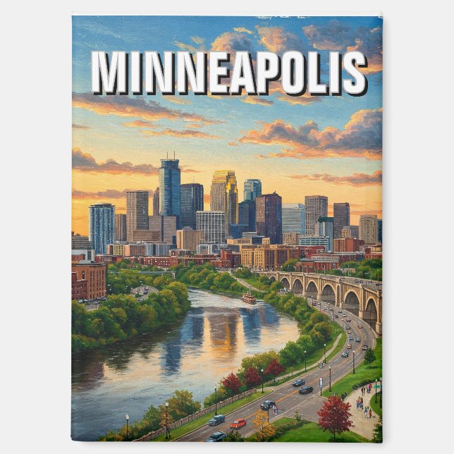 Imán Viajes de Minneapolis Minnesota (Anverso)