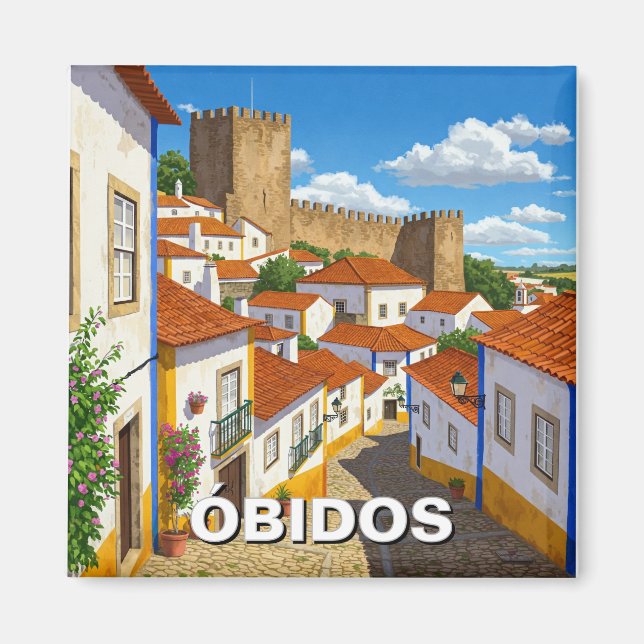 Imán Viajes de Obidos Portugal (Frente)