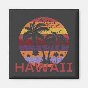 Imán Viajes de Palm Trees Vintage de Hawaii