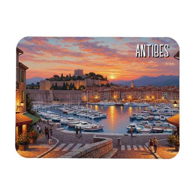 Imán Viajes de puerto de Antibes France (Horizontal)