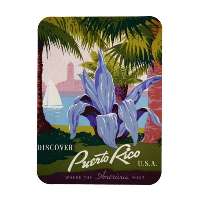 Imán Viajes de Puerto Rico - Mapa temático (Vertical)