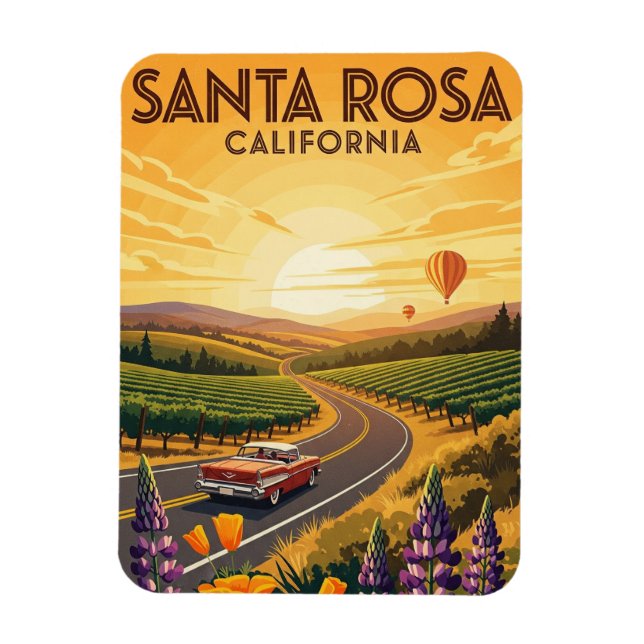 Imán Viajes de Santa Rosa California (Vertical)