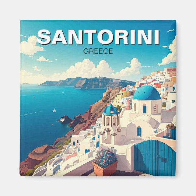 Imán Viajes de Santorini (Frente)