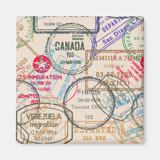 Imán Viajes de sellos de pasaporte