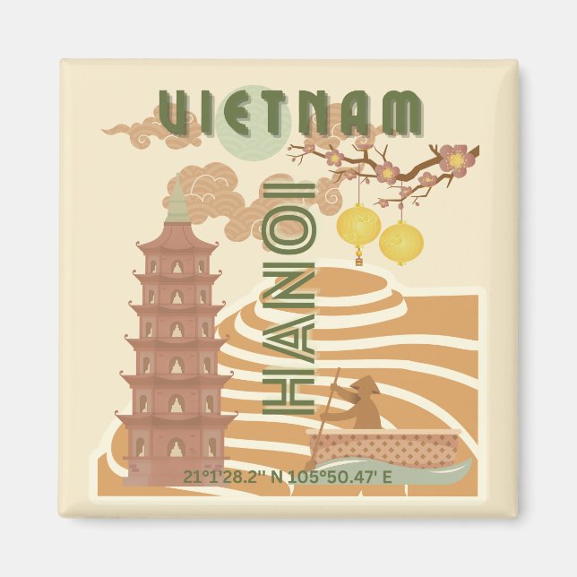 Imán Viajes de Vietnam, cosecha (Frente)