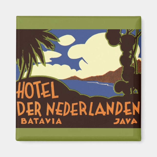 Imán Viajes de vintage Jakarta Indonesia Hotel Nederlan (Frente)