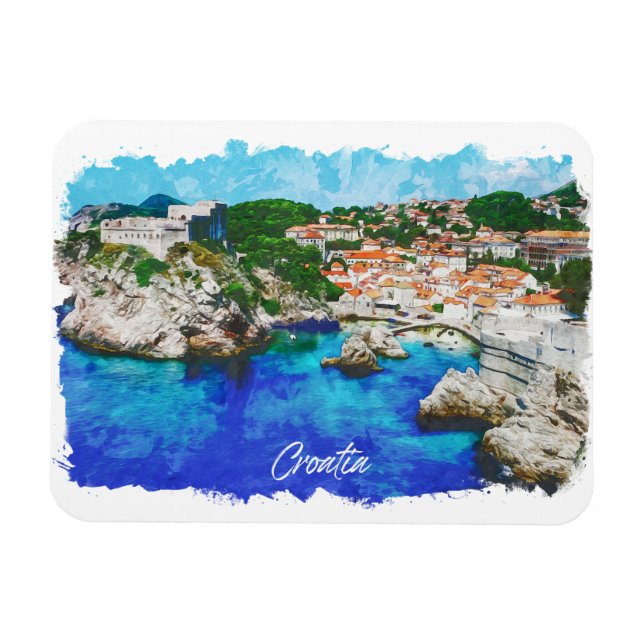 Imán Viajes de vista panorámica de Croacia (Horizontal)
