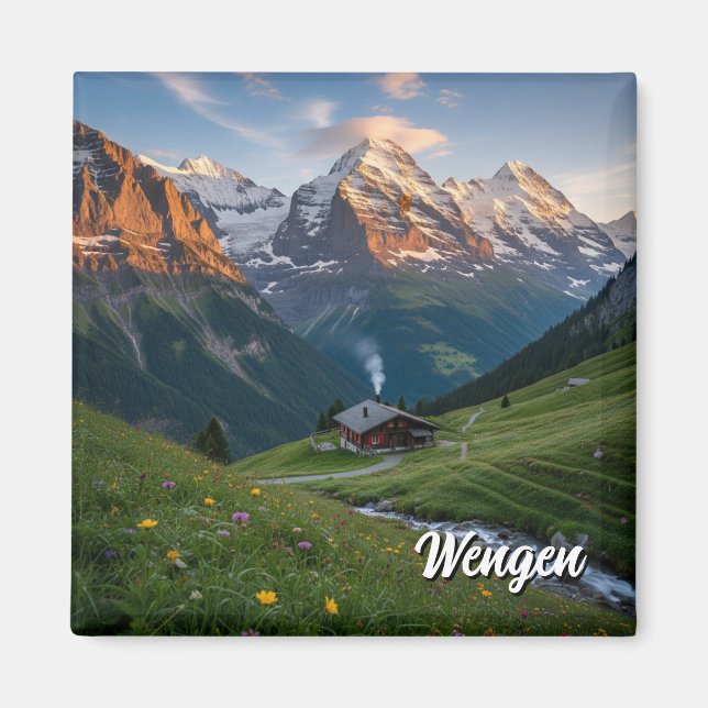 Imán Viajes de Wengen Suiza (Frente)