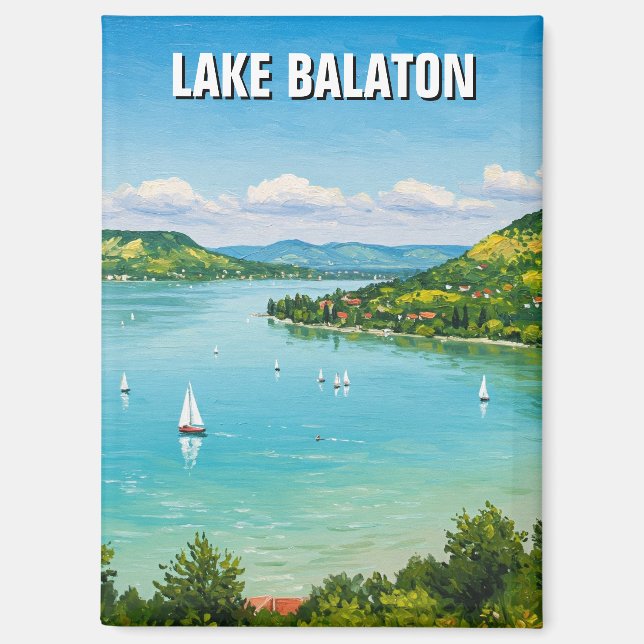 Imán Viajes del Lago Balaton Hungría (Anverso)