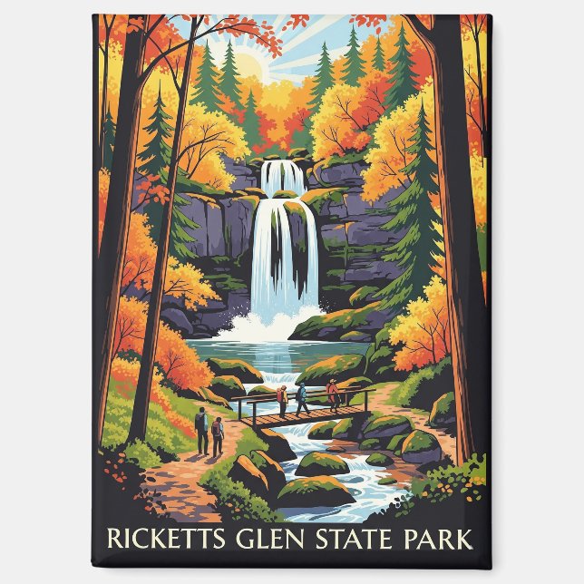 Imán Viajes del Parque Estatal Ricketts Glen (Anverso)