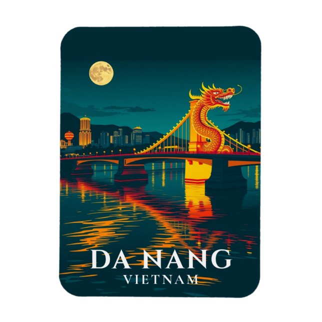 Imán Viajes del puente sobre el dragón de Da Nang (Vertical)