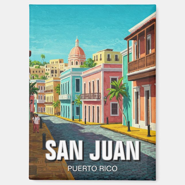 Imán Viajes del Viejo San Juan Puerto (Anverso)