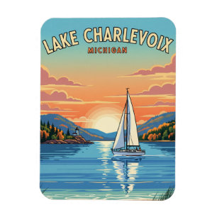 Imán Viajes en el lago Charlevoix Michigan