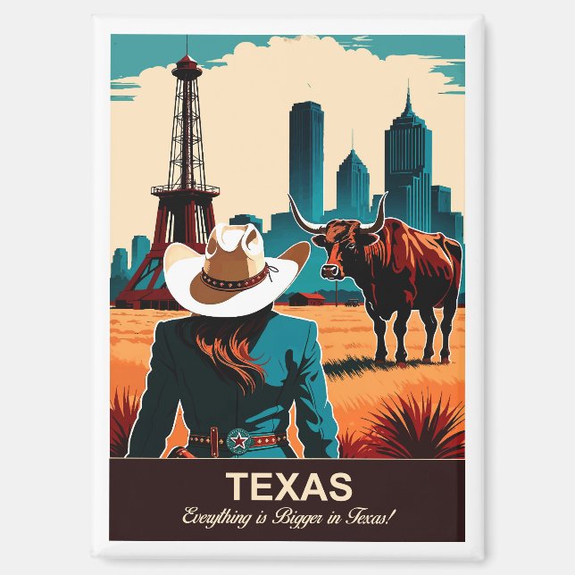 Imán Viajes en Texas: Todo es más grande en Texas (Anverso)