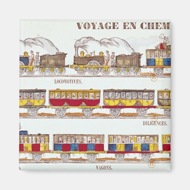 Imán Viajes en tren en 1845 (Frente)