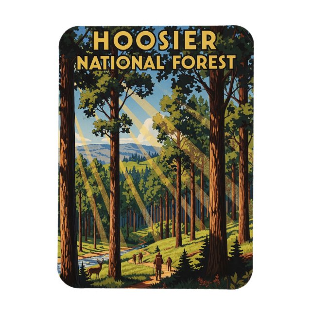 Imán Viajes forestales nacionales de Indiana Hoosier (Vertical)