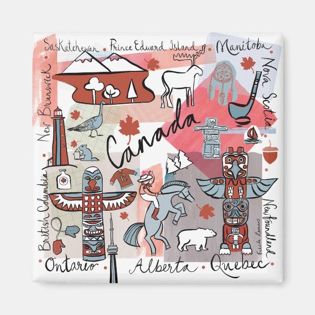 Imán Viajes mundiales - Canadá (Frente)