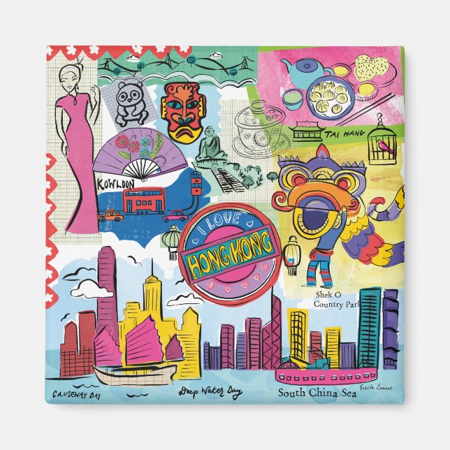 Imán Viajes mundiales - Hong Kong (Frente)