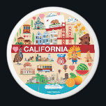 Imán Viajes por California<br><div class="desc">Este diseño presenta un collage de varios sitios en California.</div>