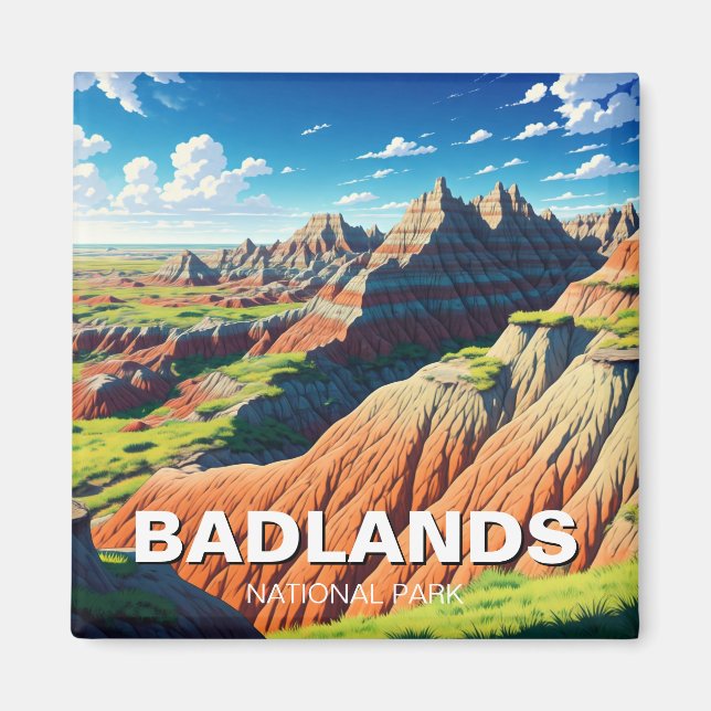 Imán Viajes por el Parque Nacional de Badlands (Frente)