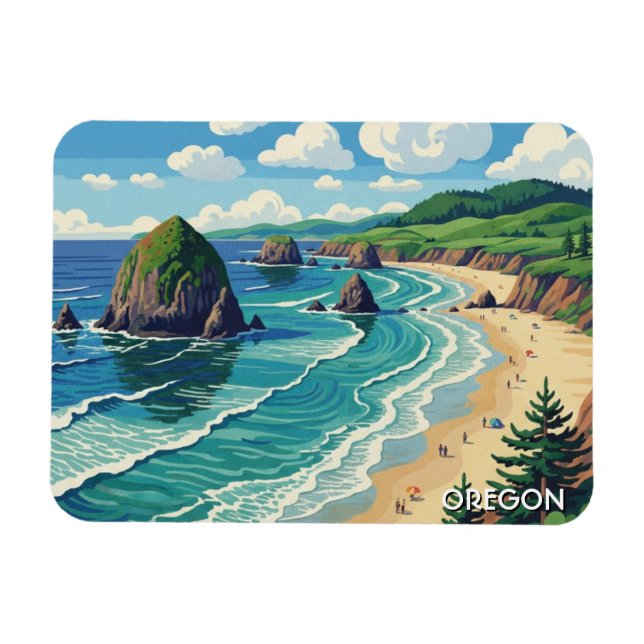 Imán Viajes por la costa de Oregón (Horizontal)
