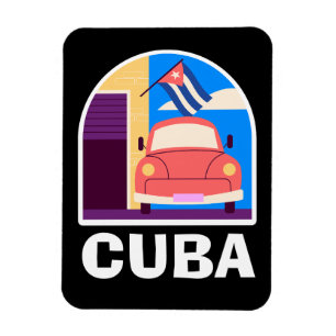 Imán Viajes retro mínimos de la isla cubana