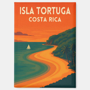 Imán Viajes Retro Vintage Costa Rica Isla Tortuga