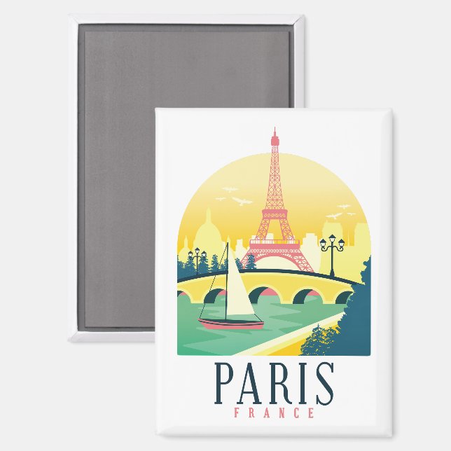 Imán Viajes románticos en París Francia (Anverso/Reverso)