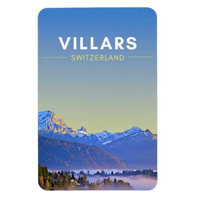 Imán Viajes Suiza Viajes a Villares Vintage (Vertical)