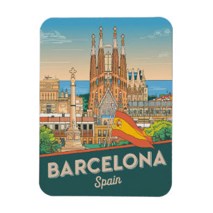 Imán Viajes vintage barcelona sagrada familia