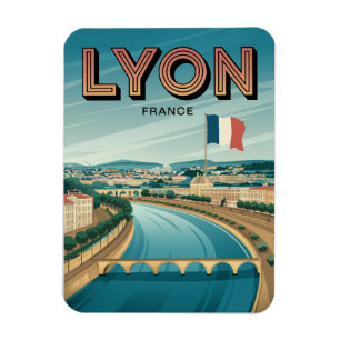 Imán Viajes vintage LYON ciudad francesa Rhône Alpes re