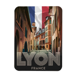 Imán Viajes vintage LYON ciudad francesa Rhône Alpes re
