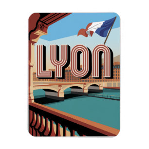 Imán Viajes vintage LYON ciudad francesa Rhône Alpes re