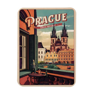 Imán viajes vintage prague república checa regalos balc