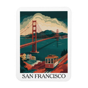 Imán Viajes Vintage San Francisco Puente de la Puerta d