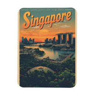 Imán Viajes Vintage Singapur Marina Bay Sands regalos