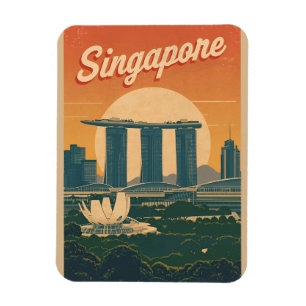 Imán Viajes Vintage Singapur Marina Bay Sands regalos
