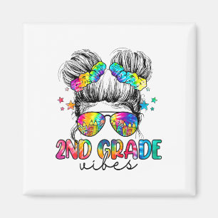 Imán Vibes de 2º Grado Messy Bun Chica Segundo Grado Ck