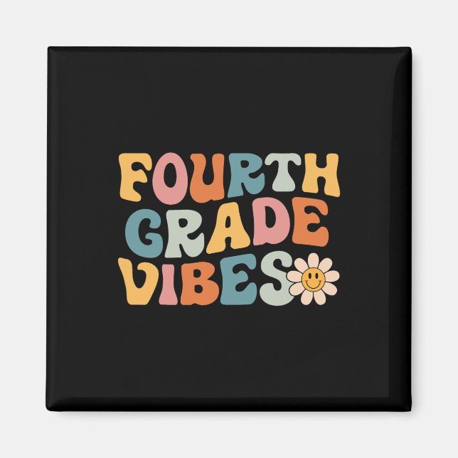 Imán Vibes de cuarto grado - Equipo de 4º grado Retro 1 (Frente)